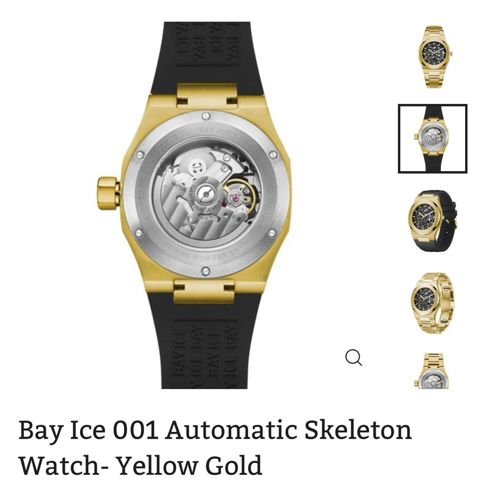 BAY ICE 001 Automatic skeleton watch- Yellow Gold - Picture 2 of 3